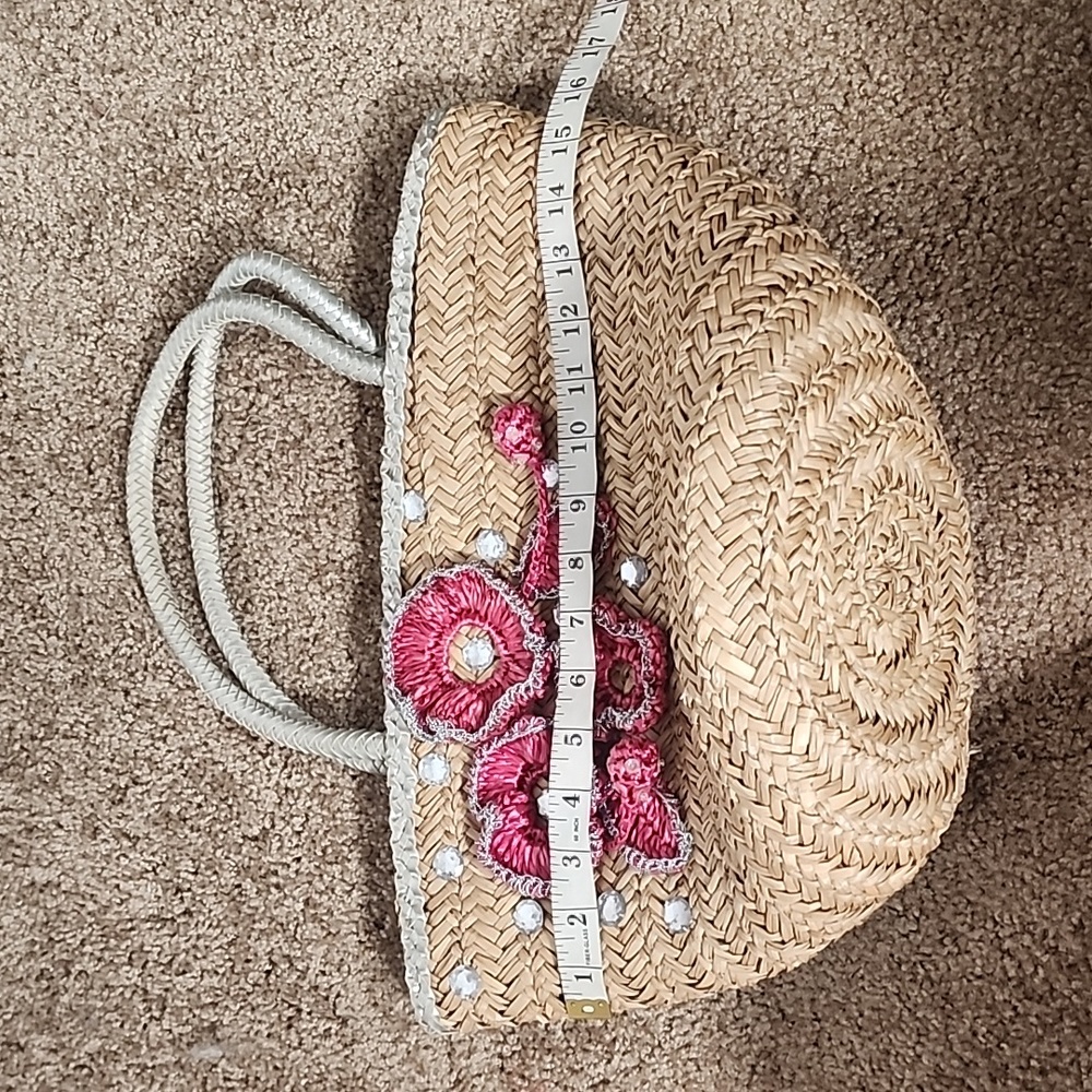 Wicker Shabby Chic Cottage Floral Purse - Picture 11 of 12